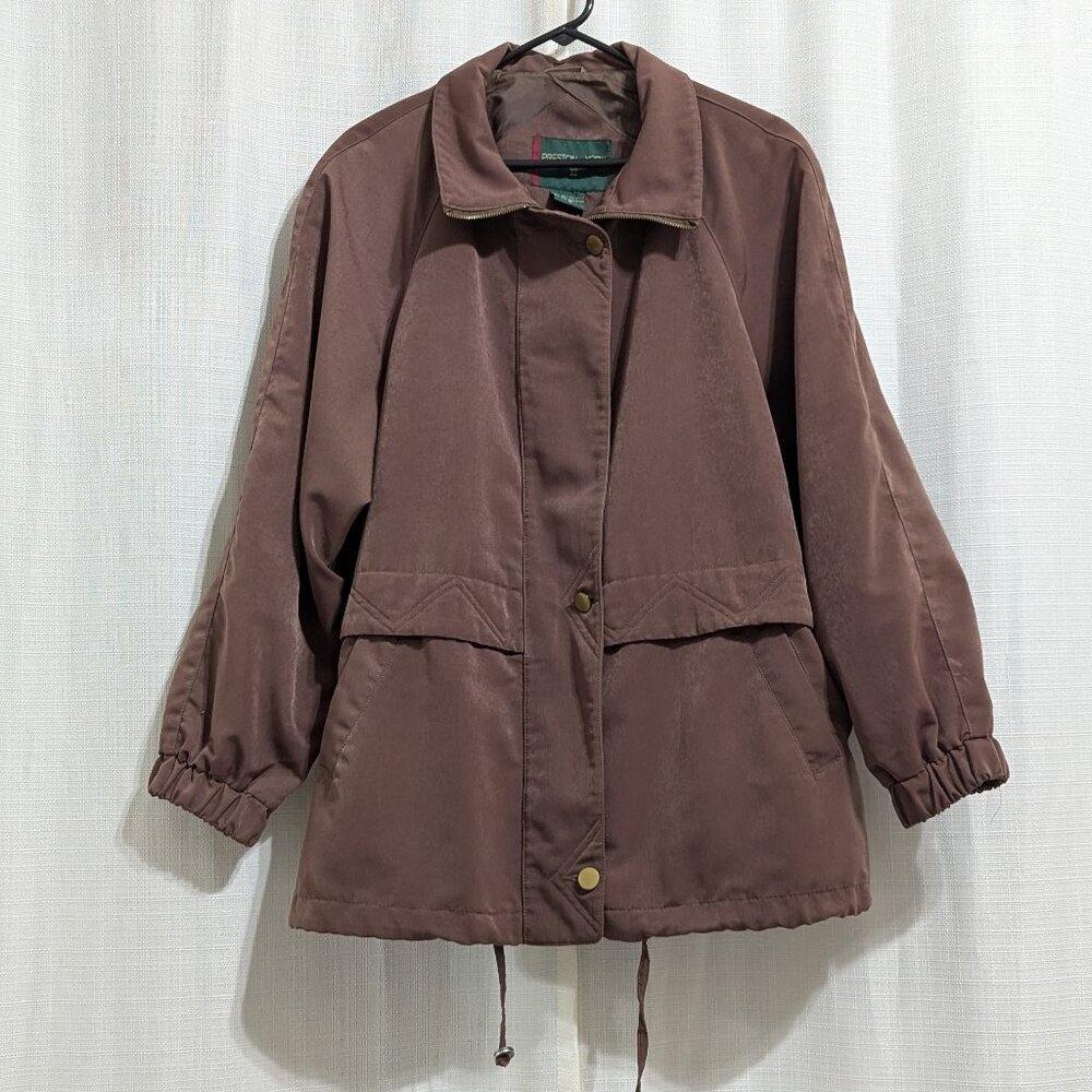 Preston & York Men's Brown Parka Jacket 1X Zip up ‎Utility Outdoor Hooded Winter
